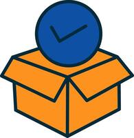 Package Line Filled Two Colors Icon vector