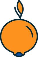 Ugli Fruit Line Filled Two Colors Icon vector