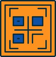 Qr Code Line Filled Two Colors Icon vector