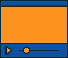 Online Streaming Line Filled Two Colors Icon vector