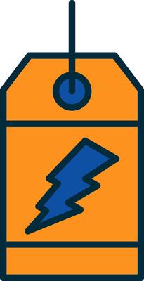 flash Sale Line Filled Two Colors Icon