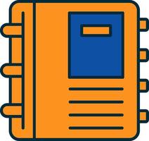 Diary Line Filled Two Colors Icon vector