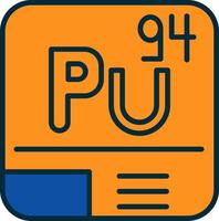 Plutonium Line Filled Two Colors Icon vector