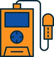 Radiation Detector Line Filled Two Colors Icon vector