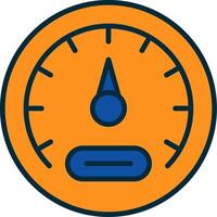 Meter Line Filled Two Colors Icon vector