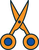Scissors Line Filled Two Colors Icon vector