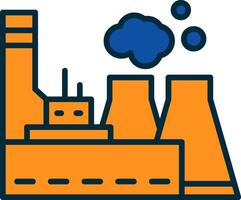 Power Station Line Filled Two Colors Icon vector