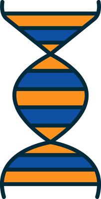 Dna Line Filled Two Colors Icon