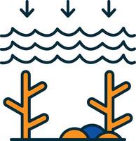 Ocean Acidity Line Filled Two Colors Icon vector