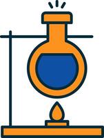 Bunsen Burner Line Filled Two Colors Icon vector