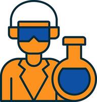 Chemist Line Filled Two Colors Icon vector