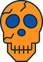 Skull Line Filled Two Colors Icon vector