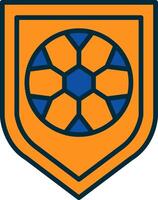 Football Badge Line Filled Two Colors Icon vector