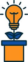 Energy Efficiency Line Filled Two Colors Icon vector