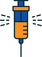 Syringe Line Filled Two Colors Icon vector