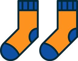 Socks Line Filled Two Colors Icon vector