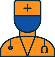 Doctor Line Filled Two Colors Icon vector