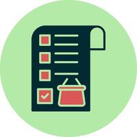 icono de vector de lista de compras