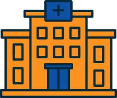 Hospital Line Filled Two Colors Icon vector