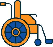 Wheel Chair Line Filled Two Colors Icon vector