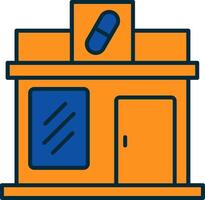 Pharmacy Line Filled Two Colors Icon vector