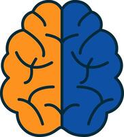 Brain Line Filled Two Colors Icon vector