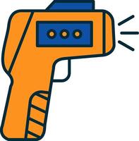 Thermometer Gun Line Filled Two Colors Icon vector