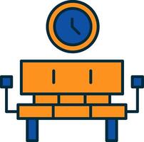 Waiting Room Line Filled Two Colors Icon vector