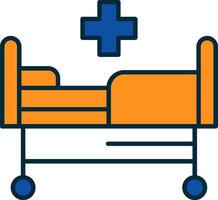 Hospital bed Line Filled Two Colors Icon vector