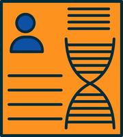 DNA Line Filled Two Colors Icon vector