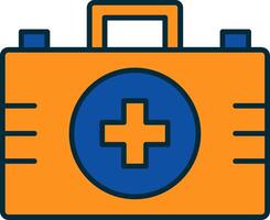 First Aid Kit Line Filled Two Colors Icon vector