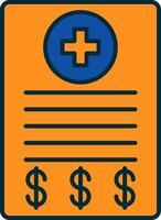 Medical Bill Line Filled Two Colors Icon vector