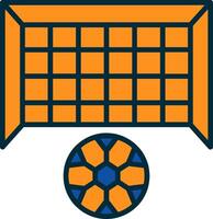Goal Post Line Filled Two Colors Icon vector