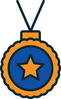 Medal Line Filled Two Colors Icon vector