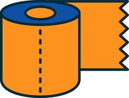 Toilet Paper Line Filled Two Colors Icon vector