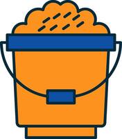 Bucket Line Filled Two Colors Icon vector