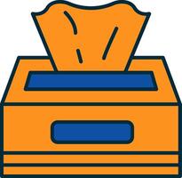 Tissue Box Line Filled Two Colors Icon vector