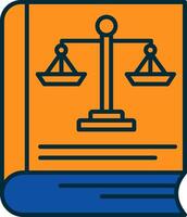 Law Book Line Filled Two Colors Icon vector