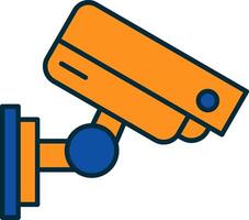 Security Camera Line Filled Two Colors Icon vector