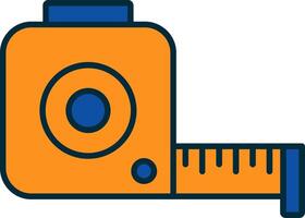 Tape Measure Line Filled Two Colors Icon vector