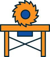 Circular Saw Line Filled Two Colors Icon vector