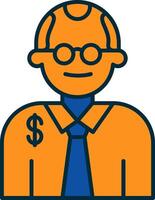 Judge Line Filled Two Colors Icon vector