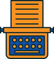 Typewriter Line Filled Two Colors Icon vector