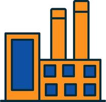 Industrial Buildings Line Filled Two Colors Icon vector