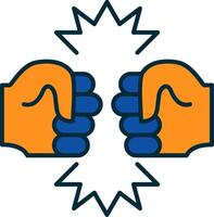 Fighting Line Filled Two Colors Icon vector