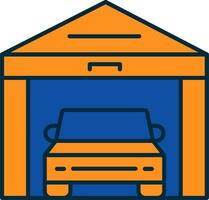 Garage Line Filled Two Colors Icon vector