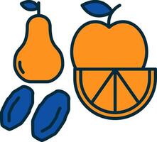 Fruit Line Filled Two Colors Icon vector