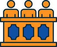 Panel of judges Line Filled Two Colors Icon vector
