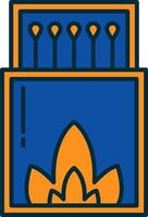 Matches Line Filled Two Colors Icon vector