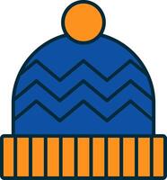 Knit Hat Line Filled Two Colors Icon vector